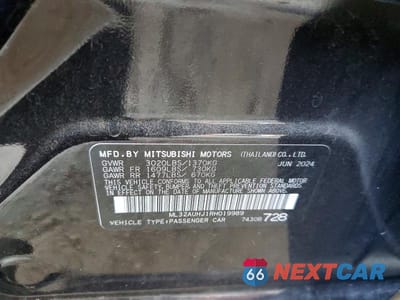 Zdjęcie 12 z 12 samochodu: 2024 MITSUBISHI MIRAGE ES VIN:ML32AUHJ1RH019989 - miniatura