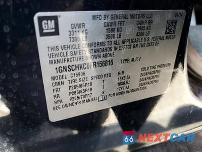 Zdjęcie 13 z 13 samochodu: 2015 CHEVROLET SUBURBAN C1500 LS VIN:1GNSCHKC0FR156816 - miniatura