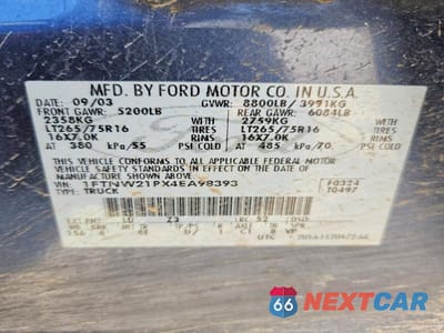 Zdjęcie 12 z 12 samochodu: 2004 FORD F250 SUPER DUTY VIN:1FTNW21PX4EA98393 - miniatura