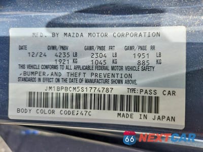 Zdjęcie 13 z 13 samochodu: 2025 MAZDA 3 PREFERRED VIN:JM1BPBCM5S1774787 - miniatura