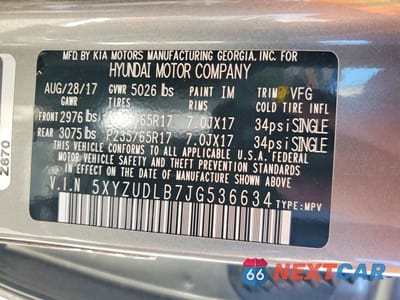 Zdjęcie 14 z 14 samochodu: 2018 HYUNDAI SANTA FE SPORT 2.4L VIN:5XYZUDLB7JG536634 - miniatura