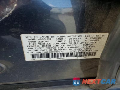 Zdjęcie 12 z 12 samochodu: 2008 ACURA RL VIN:JH4KB16678C003572 - miniatura