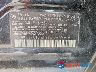 Zdjęcie 12 z 12 samochodu: 2006 BMW 330 XI VIN:WBAVD33546KV59919 - miniatura