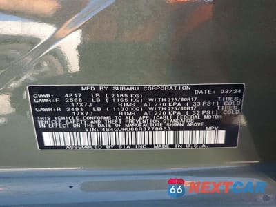 Zdjęcie 13 z 13 samochodu: 2024 SUBARU CROSSTREK WILDERNESS VIN:4S4GUHU68R3778053 - miniatura