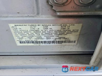 Zdjęcie 12 z 12 samochodu: 2008 NISSAN ALTIMA 2.5 VIN:1N4AL21E68C153306 - miniatura