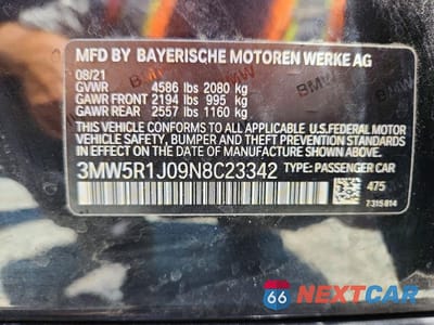 Zdjęcie 12 z 12 samochodu: 2022 BMW 330I VIN:3MW5R1J09N8C23342 - miniatura