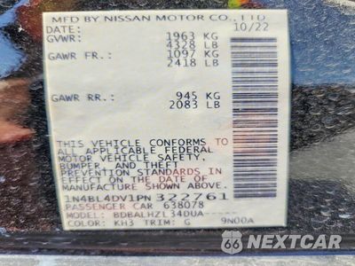Zdjęcie 12 z 12 samochodu: 2023 NISSAN ALTIMA 2.5 SV VIN:1N4BL4DV1PN322761 - miniatura