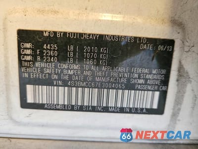 Zdjęcie 12 z 12 samochodu: 2014 SUBARU LEGACY 2.5I PREMIUM VIN:4S3BMCC67E3004065 - miniatura