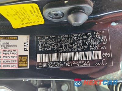 Zdjęcie 13 z 13 samochodu: 2020 TOYOTA COROLLA SE VIN:JTDS4RCE4LJ017875 - miniatura