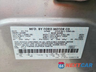 Zdjęcie 13 z 13 samochodu: 2023 FORD MAVERICK XL VIN:3FTTW8E35PRA19876 - miniatura