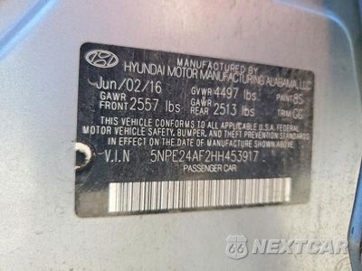 Zdjęcie 12 z 12 samochodu: 2017 HYUNDAI SONATA SE VIN:5NPE24AF2HH453917 - miniatura