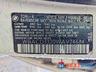Zdjęcie 12 z 12 samochodu: 1998 BMW 328 I VIN:WBACD3320WAV24684 - miniatura
