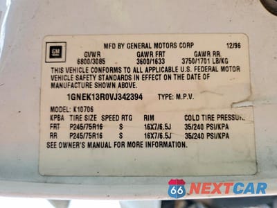 Zdjęcie 13 z 13 samochodu: 1997 CHEVROLET TAHOE K1500 VIN:1GNEK13R0VJ342394 - miniatura