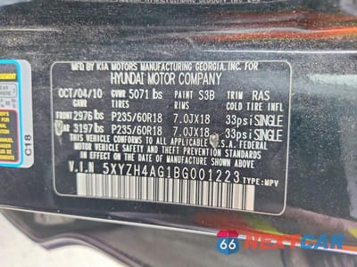 Zdjęcie 13 z 13 samochodu: 2011 HYUNDAI SANTA FE SE VIN:5XYZH4AG1BG001223 - miniatura
