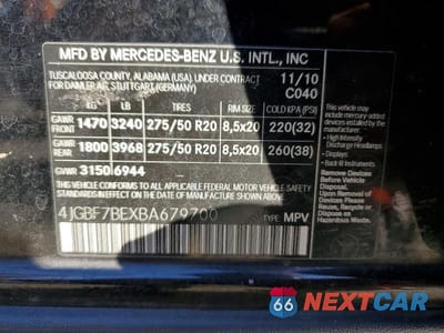 Zdjęcie 13 z 13 samochodu: 2011 MERCEDES-BENZ GL 450 4MATIC VIN:4JGBF7BEXBA679700 - miniatura