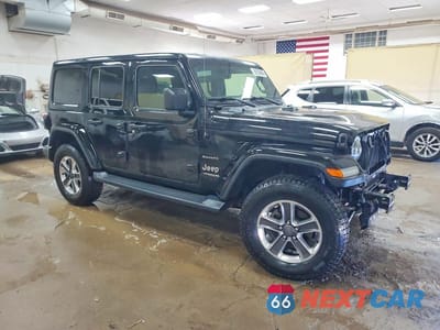 Czwarte zdjęcie samochodu z boku: 2019 JEEP WRANGLER UNLIMITED SAHARA VIN:1C4HJXEG0KW656536 - miniatura