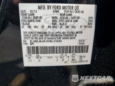 Zdjęcie 13 z 13 samochodu: 2013 LINCOLN MKX VIN:2LMDJ8JK1DBL31655 - miniatura