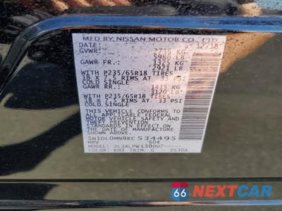 Zdjęcie 12 z 12 samochodu: 2019 INFINITI QX60 PURE VIN:5N1DL0MN9KC534495 - miniatura