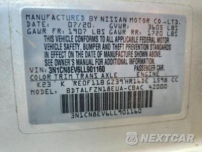 Zdjęcie 13 z 13 samochodu: 2020 NISSAN VERSA SV VIN:3N1CN8EV6LL901160 - miniatura