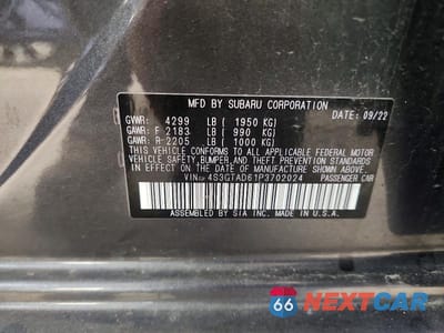 Zdjęcie 12 z 12 samochodu: 2023 SUBARU IMPREZA PREMIUM VIN:4S3GTAD61P3702024 - miniatura