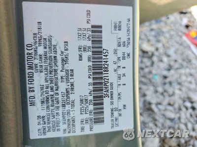 Zdjęcie 12 z 12 samochodu: 2008 FORD FUSION SEL VIN:3FAHP02118R241457 - miniatura
