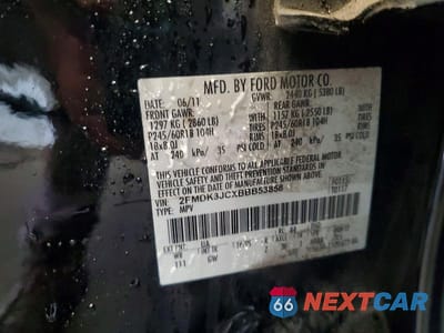 Zdjęcie 13 z 13 samochodu: 2011 FORD EDGE SEL VIN:2FMDK3JCXBBB53858 - miniatura