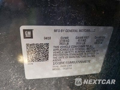 Zdjęcie 12 z 12 samochodu: 2018 CHEVROLET CRUZE LT VIN:1G1BE5SM0J7204676 - miniatura