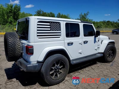 Trzecie zdjęcie samochodu z tyłu: 2018 JEEP WRANGLER UNLIMITED SPORT VIN:1C4HJXDG6JW110064 - miniatura