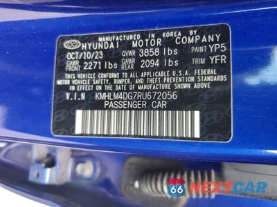 Zdjęcie 13 z 13 samochodu: 2024 HYUNDAI ELANTRA SEL VIN:KMHLM4DG7RU672056 - miniatura
