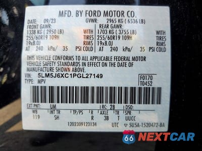 Zdjęcie 13 z 13 samochodu: 2023 LINCOLN AVIATOR VIN:5LM5J6XC1PGL27149 - miniatura