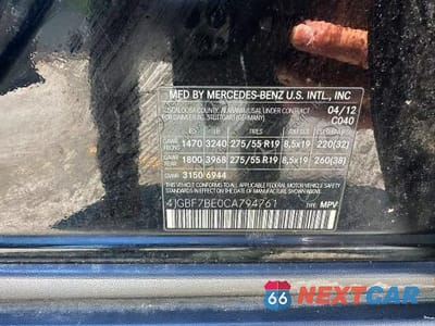 Zdjęcie 10 z 10 samochodu: 2012 MERCEDES-BENZ GL 450 4MATIC VIN:4JGBF7BE0CA794761 - miniatura