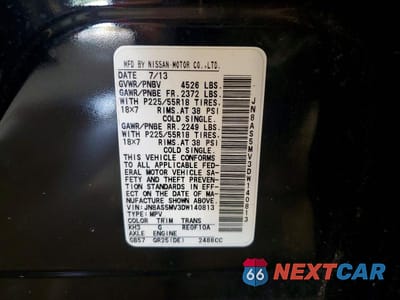 Zdjęcie 14 z 14 samochodu: 2013 NISSAN ROGUE S VIN:JN8AS5MV3DW140813 - miniatura