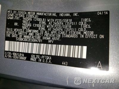 Zdjęcie 13 z 13 samochodu: 2014 TOYOTA SIENNA XLE 7-PASSENGER VIN:5TDDK3DC2ES084781 - miniatura