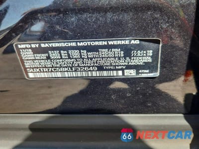 Zdjęcie 12 z 12 samochodu: 2019 BMW X3 SDRIVE30I VIN:5UXTR7C58KLF32649 - miniatura