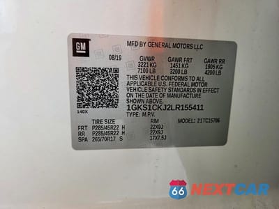 Zdjęcie 14 z 14 samochodu: 2020 GMC YUKON DENALI VIN:1GKS1CKJ2LR155411 - miniatura