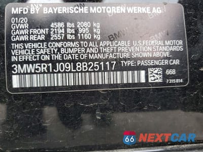 Zdjęcie 12 z 12 samochodu: 2020 BMW 330I VIN:3MW5R1J09L8B25117 - miniatura