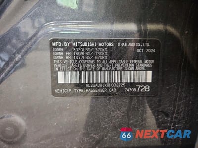 Zdjęcie 12 z 12 samochodu: 2024 MITSUBISHI MIRAGE ES VIN:ML32AUHJXRH032725 - miniatura