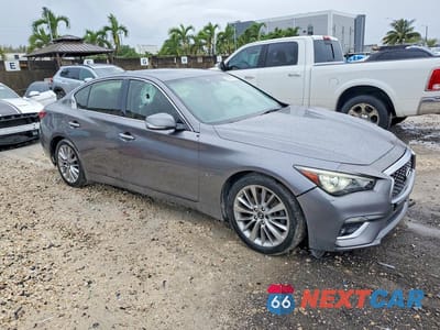Czwarte zdjęcie samochodu z boku: 2019 INFINITI Q50 3.0T LUXE VIN:JN1EV7AR9KM553158 - miniatura