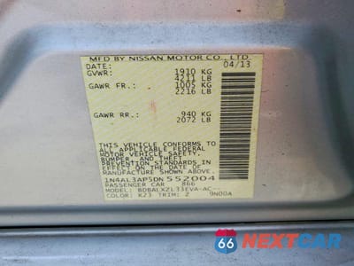 Zdjęcie 13 z 13 samochodu: 2020 NISSAN ALTIMA 2.5 VIN:1N4AL3AP5DN552004 - miniatura