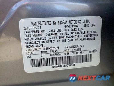 Zdjęcie 12 z 12 samochodu: 2008 INFINITI G35 X VIN:JNKBV61F58M252975 - miniatura