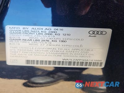 Zdjęcie 13 z 13 samochodu: 2016 AUDI Q5 PREMIUM PLUS VIN:WA1L2AFP3GA141886 - miniatura