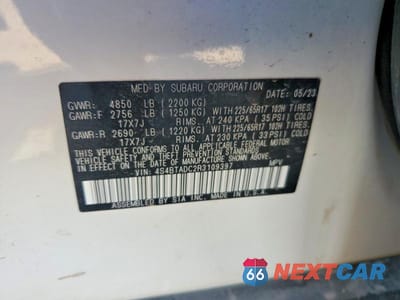 Zdjęcie 12 z 12 samochodu: 2024 SUBARU OUTBACK PREMIUM VIN:4S4BTADC2R3109397 - miniatura