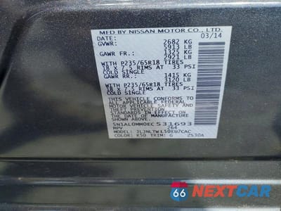 Zdjęcie 13 z 13 samochodu: 2014 INFINITI QX60 BASE VIN:5N1AL0MM0EC531693 - miniatura