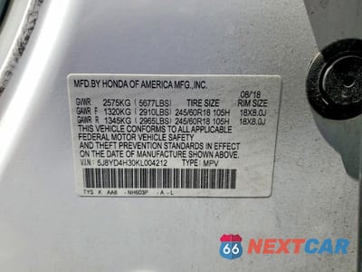 Zdjęcie 13 z 13 samochodu: 2019 ACURA MDX VIN:5J8YD4H30KL004212 - miniatura
