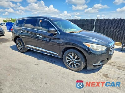 Czwarte zdjęcie samochodu z boku: 2013 INFINITI JX35 BASE VIN:5N1AL0MN7DC324080 - miniatura