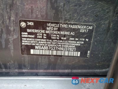 Zdjęcie 13 z 13 samochodu: 2017 BMW 340 XI VIN:WBA8B7G37HNU37821 - miniatura