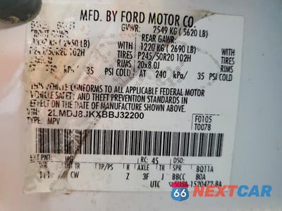 Zdjęcie 12 z 12 samochodu: 2011 LINCOLN MKX VIN:2LMDJ8JKXBBJ32200 - miniatura