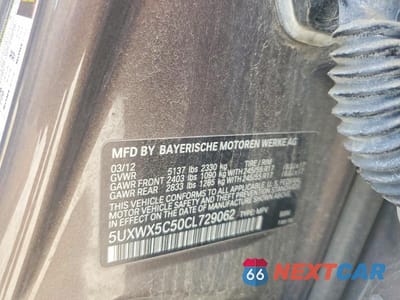 Zdjęcie 13 z 13 samochodu: 2012 BMW X3 XDRIVE28I VIN:5UXWX5C50CL729062 - miniatura