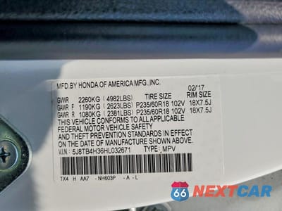 Zdjęcie 13 z 13 samochodu: 2017 ACURA RDX VIN:5J8TB4H36HL032671 - miniatura