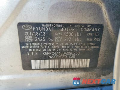 Zdjęcie 12 z 12 samochodu: 2013 HYUNDAI SONATA HYBRID VIN:KMHEC4A48DA098258 - miniatura